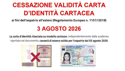 AVVISO scadenza carte d'identità cartacee