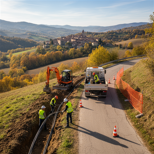 Avvio lavori di posa fibra ottica in Regione Montagnola e Valle Zani